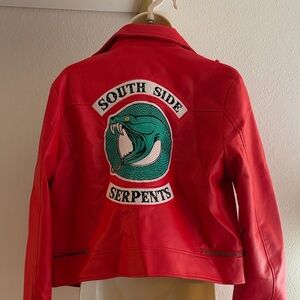 Riverdale Cheryl Blossom Southside Serpents Red Moto Jacket